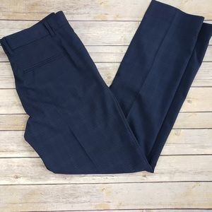 Gap True Straight Navy Plaid Pants